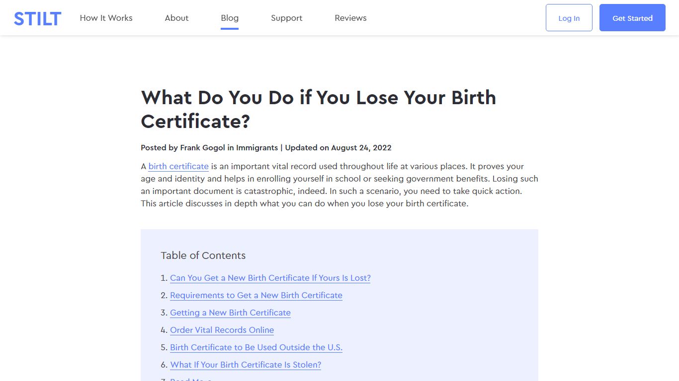 What Do You Do if You Lose Your Birth Certificate? - Stilt Blog